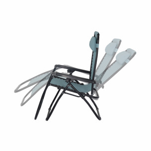 Lot de 2 fauteuils relax – Patrick – Textilène. pliables. multi-positions. émeraude