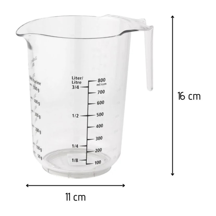 Verre doseur 1 litre en plastique Fackelmann