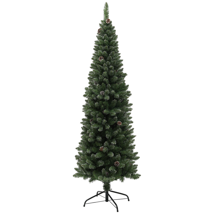 Árbol de Navidad 180 cm Árbol de Navidad Artificial con 618 Ramas 30 Piñas y Soporte de Metal Árbol Navideño para Salón Interior Verde