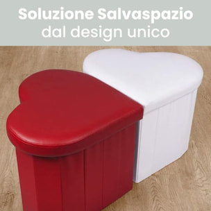 Pouf a forma di cuore in ecopelle