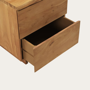 Table de chevet Livenza -bois massif d'acacia-couleur acacia 55 x 60 x 45 cm