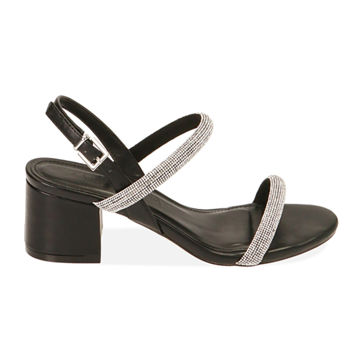 Sandalias negras, tacón de 5,5 cm