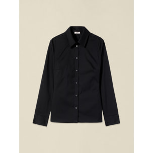 Oltre - Camicia basic in popeline - Nero