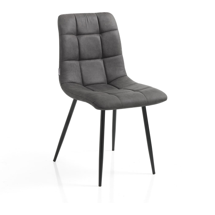 Tomasucci Lot de 4 Chaises TOFFEE OLD GREY Gris