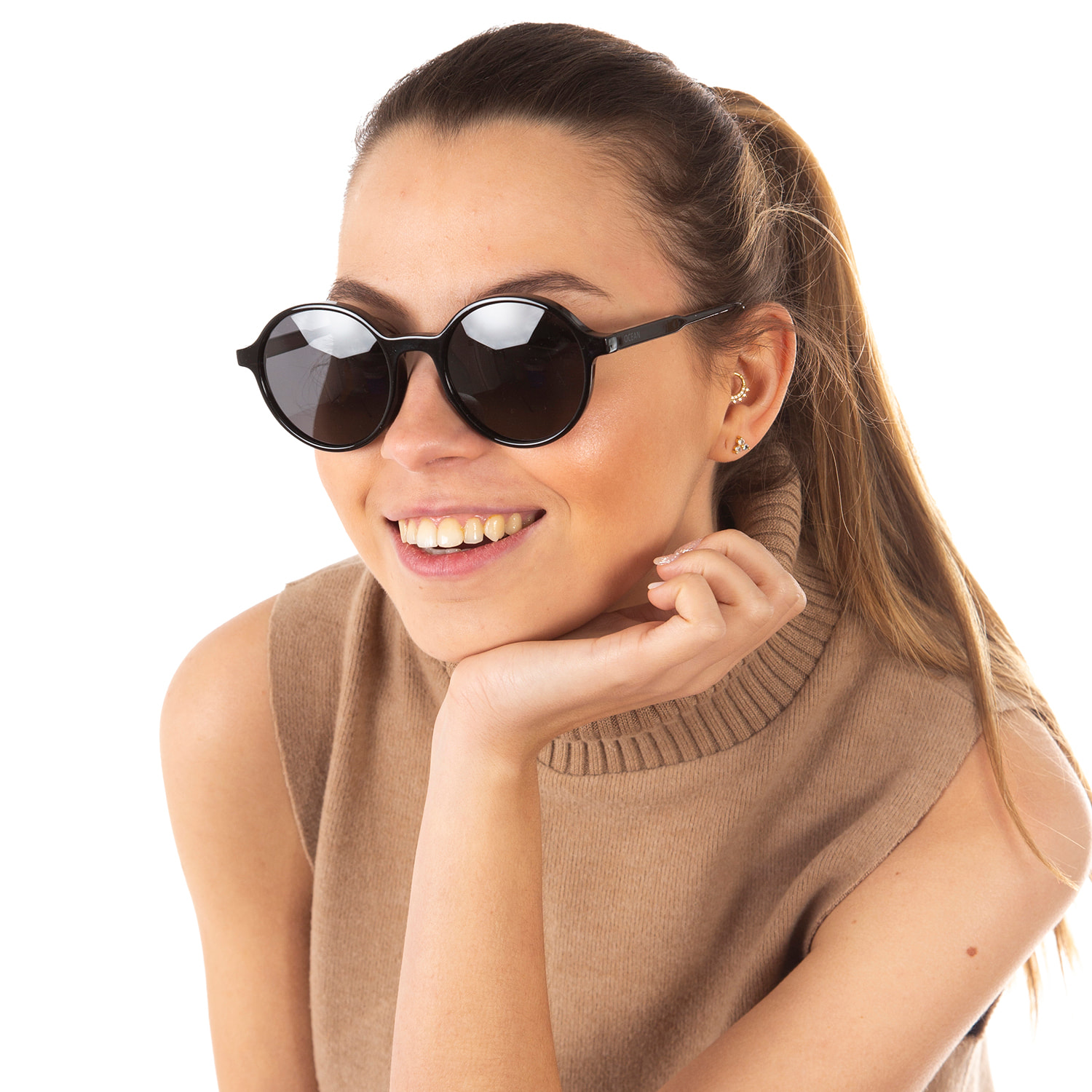 Gafas de sol OCEAN COTLLIURE - Negro brillante / Ahumada polarizados