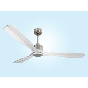Ventilador de techo Modo Invierno/Verano Termostato Dimable Wifi Motor DC Techos Inclinados Mando a Distancia Luz tres tonos Hypersilence Memoria Vendible Shopify (AUTOMATICO) MadeiraD166C03LED65067 PURLINE