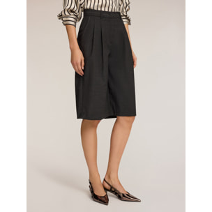 Motivi - Bermudas de talle alto con costuras - Gris