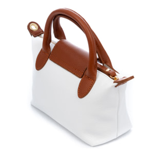 Aurano bolso bandolera tipo Tote mujer. Piel auténtica Dollaro bitono.