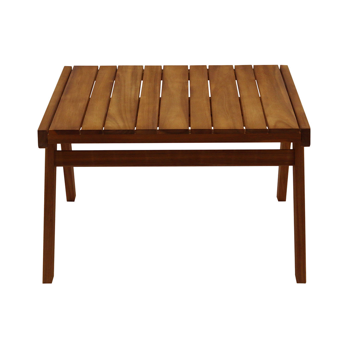 Salon de jardin banc 2 places et table basse en bois massif TIDAK