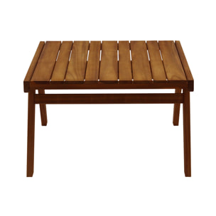 Salon de jardin banc 2 places et table basse en bois massif TIDAK
