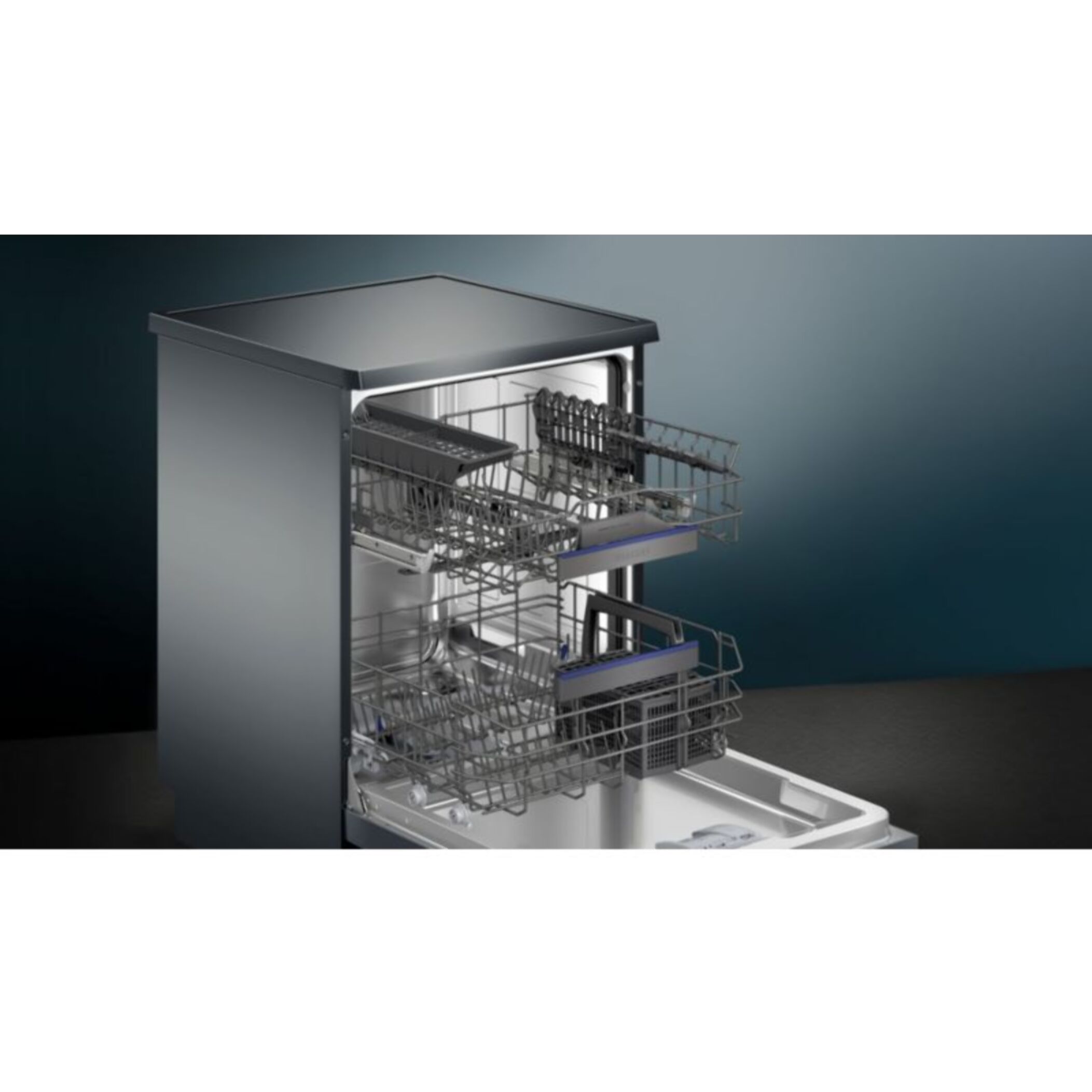 Lave vaisselle 60 cm SIEMENS SN23EC22AE, varioSpeed Plus, Acier brossé noir