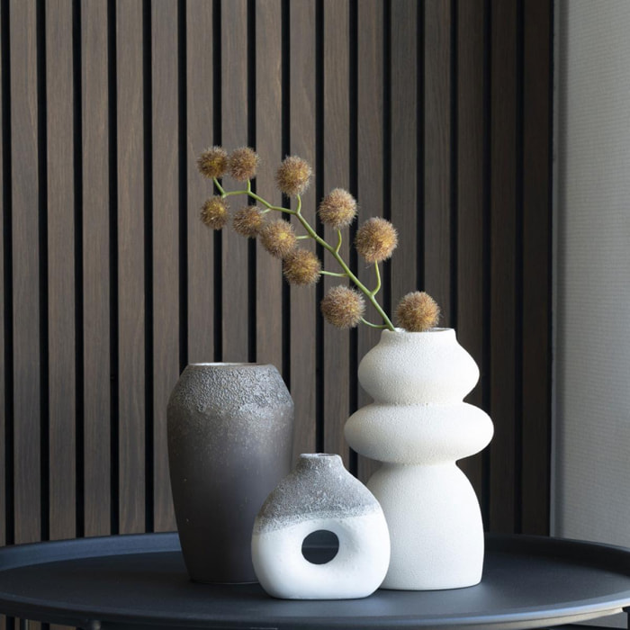 Nosara - Vase de forme organique en grès H26,5cm - Couleur - Blanc ivoire