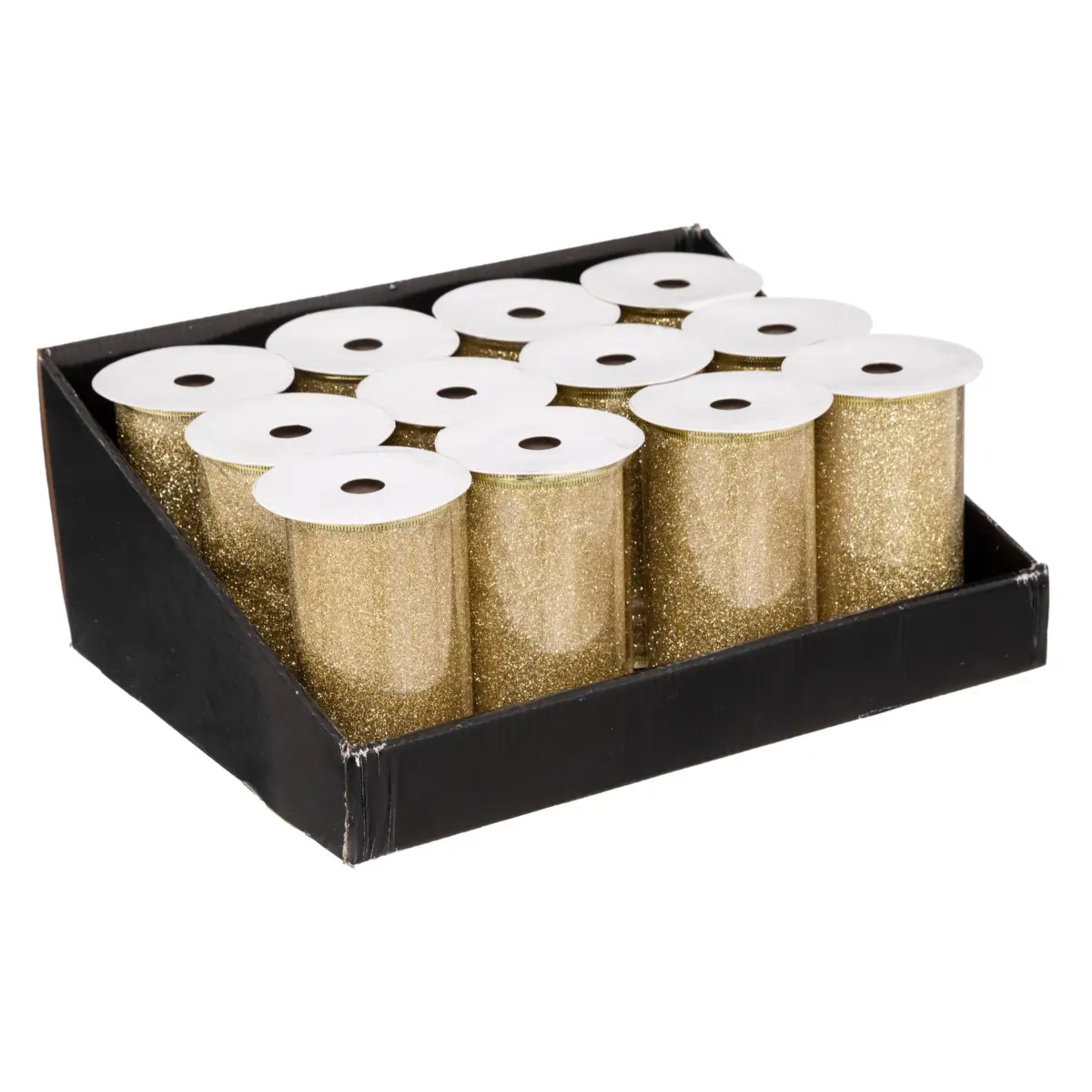 Guirlande de Noël ruban 12cmx5m doré