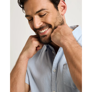 Camisa Manga Corta Azul - Folka