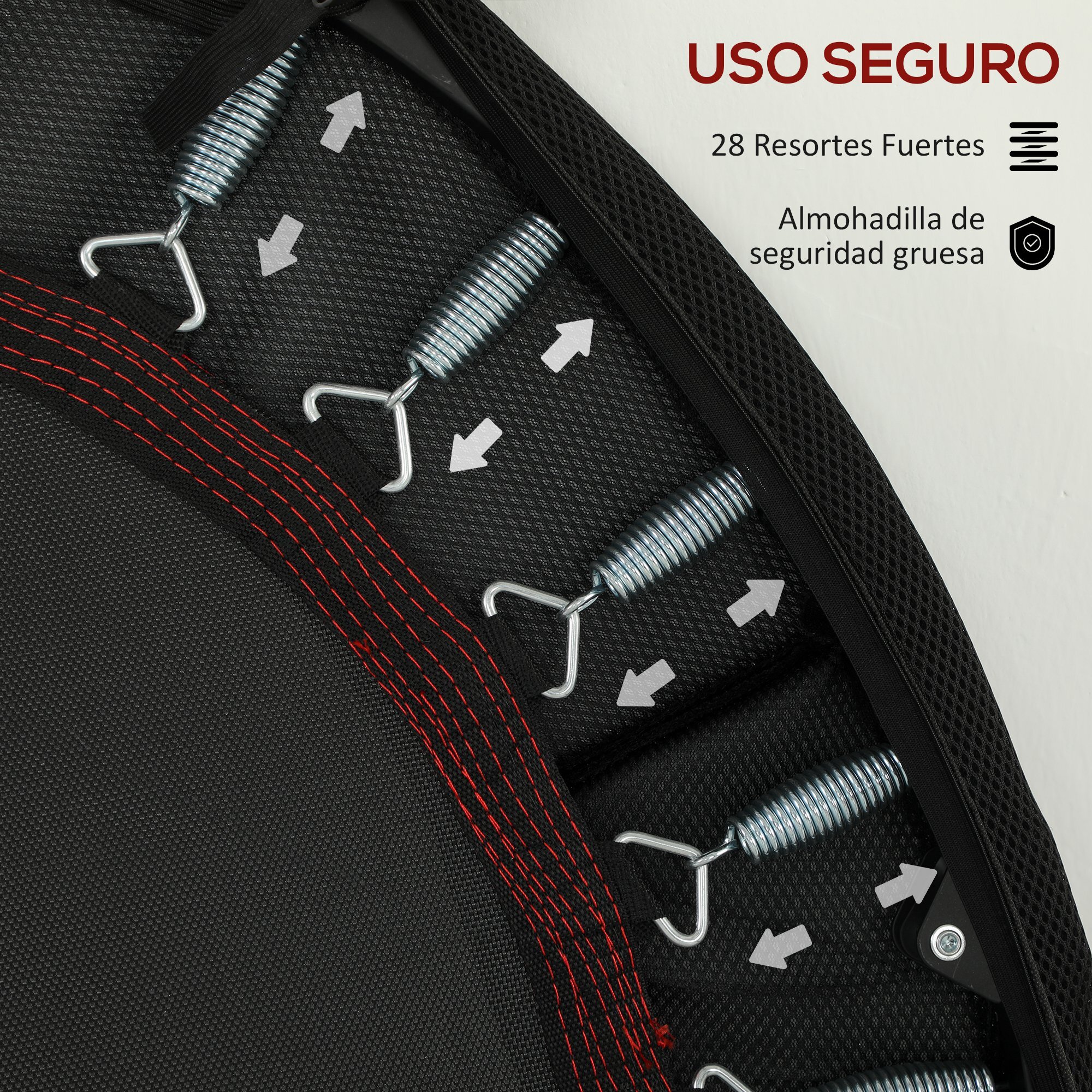 Trampolín de Fitness Plegable Ø102 cm Cama Elástica con Marco de Acero Antideslizantes Carga 100 kg para Entrenamiento Piernas Cuerpo en Hogar Oficina Gimnasio Rojo