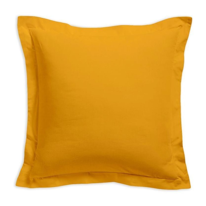 Taie d'oreiller coton uni 57FILS jaune foncé