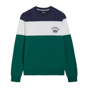 Felpa girocollo da uomo a blocchi di colore