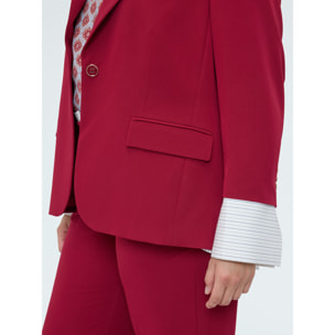 Fiorella Rubino - Blazer con polsino effetto camicia staccabile - Bordeaux