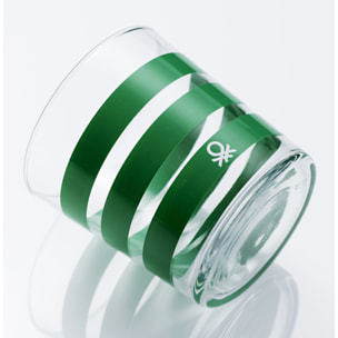 Set cristalería 12 piezas de vasos de vidrio decorados, benetton