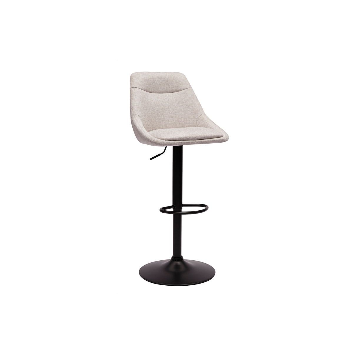 Tabourets de bar réglables pivotants 360° en tissu effet velours texturé beige et métal (lot de 2) ALESS