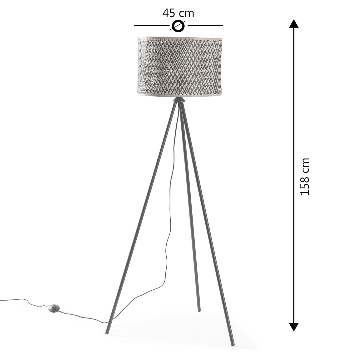 Lámpara de pie Hanae de bambú, altura 158 cm