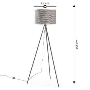 Lámpara de pie Hanae de bambú, altura 158 cm