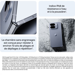 Smartphone GOOGLE Pixel 10 Pro Fold Quartz Gris 256Go