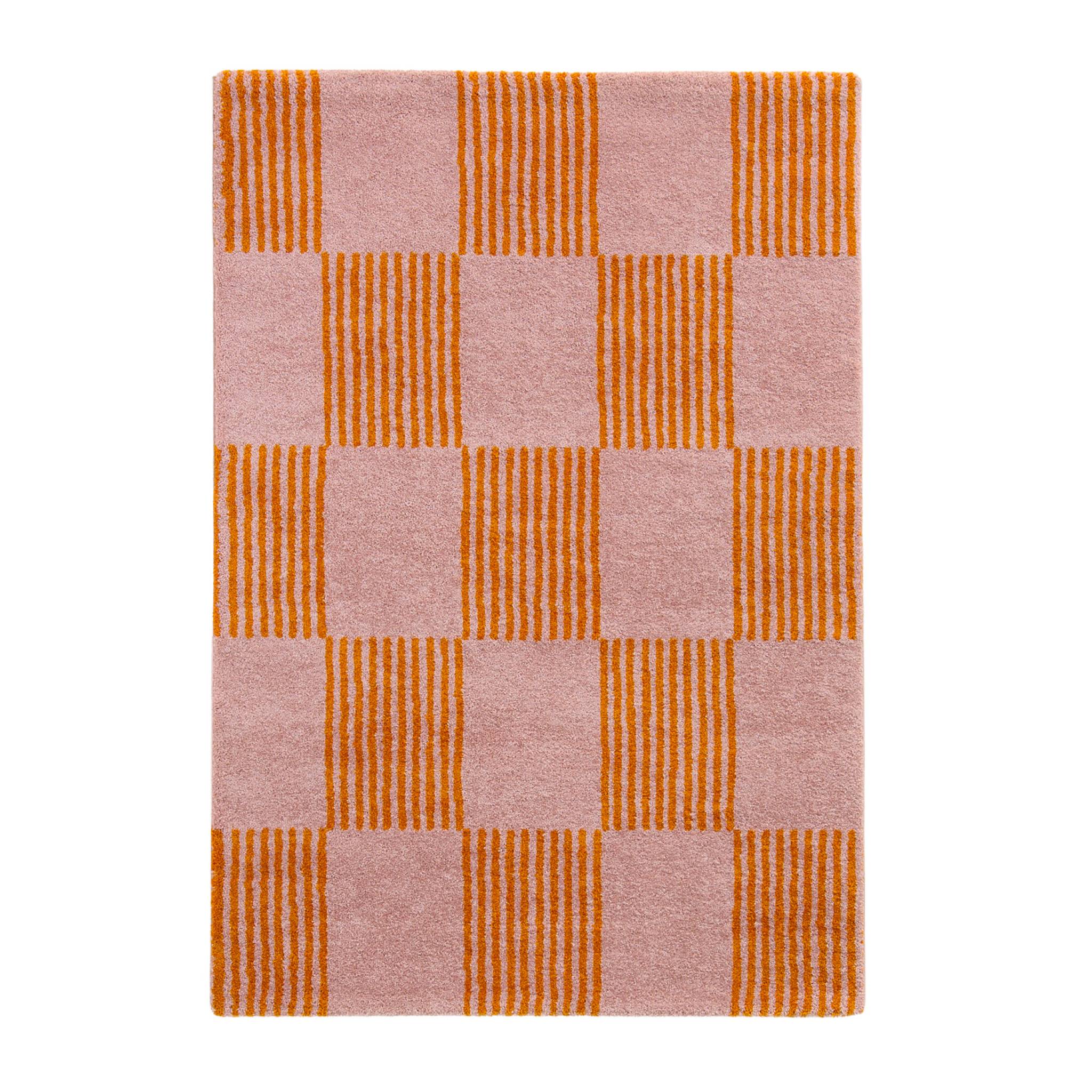 Tapis intérieur damier orange et rose FERGEW
