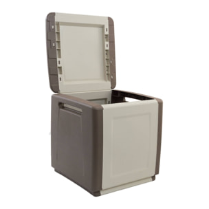 Baule Azziuro, Cassapanca multiuso, Baule contenitore, Box portaoggetti, 100% Made in Italy, 54x53h57 cm, Beige e Marrone