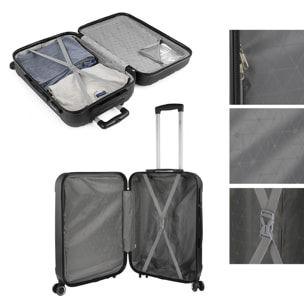Trolley Mediano 60 Cms  Y Neceser Itaca Diamond Negro