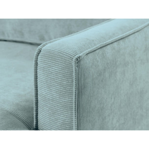 Jake - canapé d'angle gauche - convertible - 5 places - en velours côtelé - Bleu