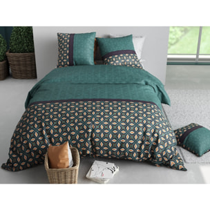 Parure housse de couette coton multicolore