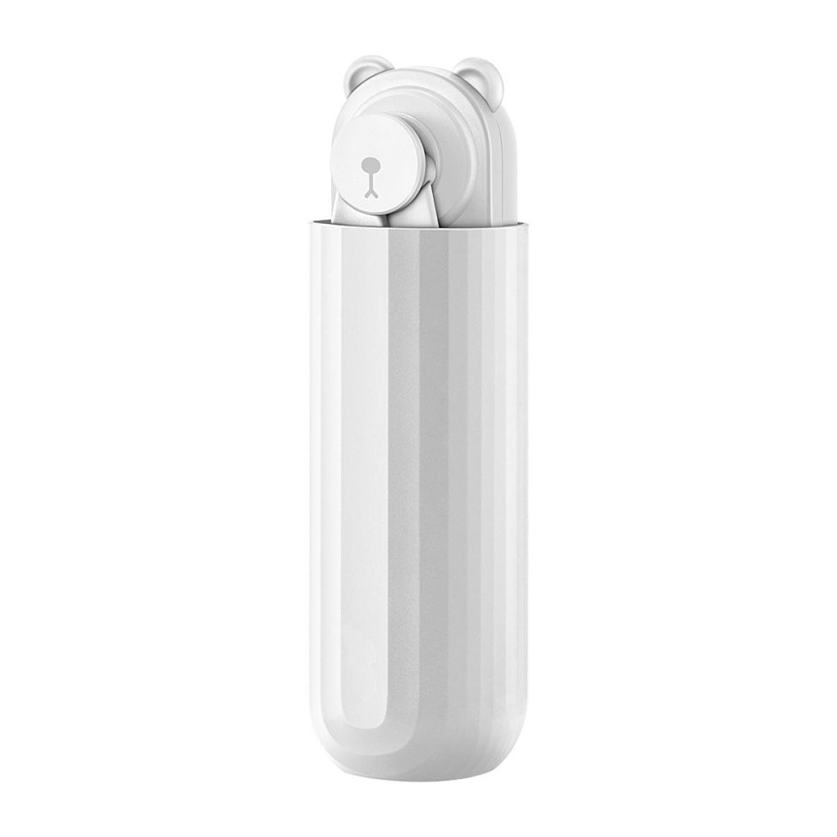 Mini Ventilateur rechargeable et batterie de secours en forme d'ours- Blanc