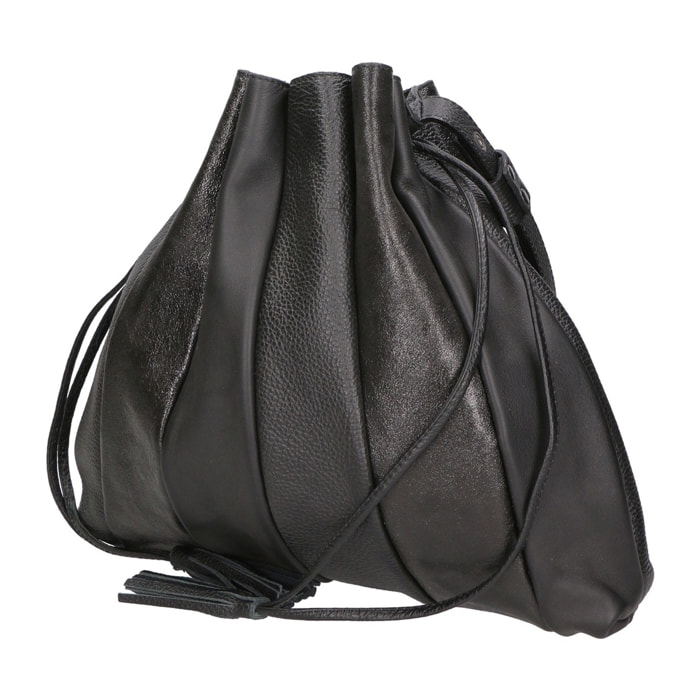 Borsa a spalla da donna - Modello Nunzia - Vera pelle - 30.0 x 33.0 x 7.0 cm