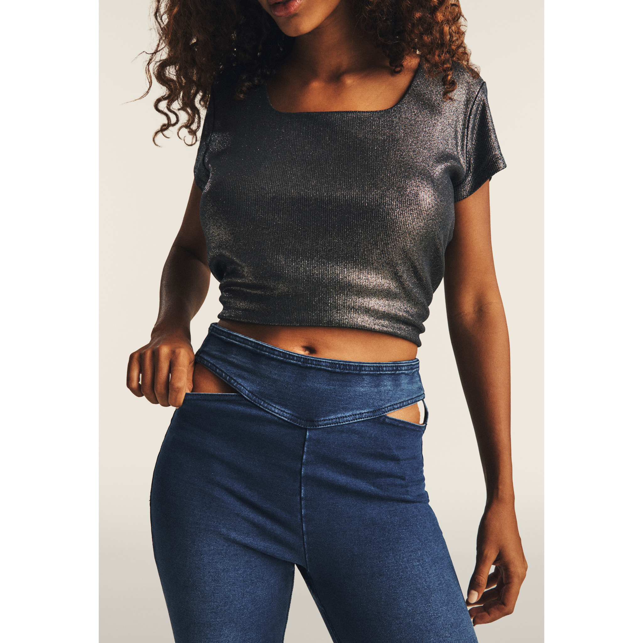 Jeggings N.O.W. 7/8 con vita alta e dettagli cut out