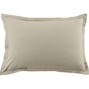 Lot De 2 Taies D'oreiller 100% Coton 57fils Latte