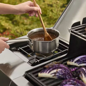 Barbecue gaz WEBER Genesis SP-435 4 brûleurs réchaud latéral thermomètre digital sur chariot, 86x48 cm