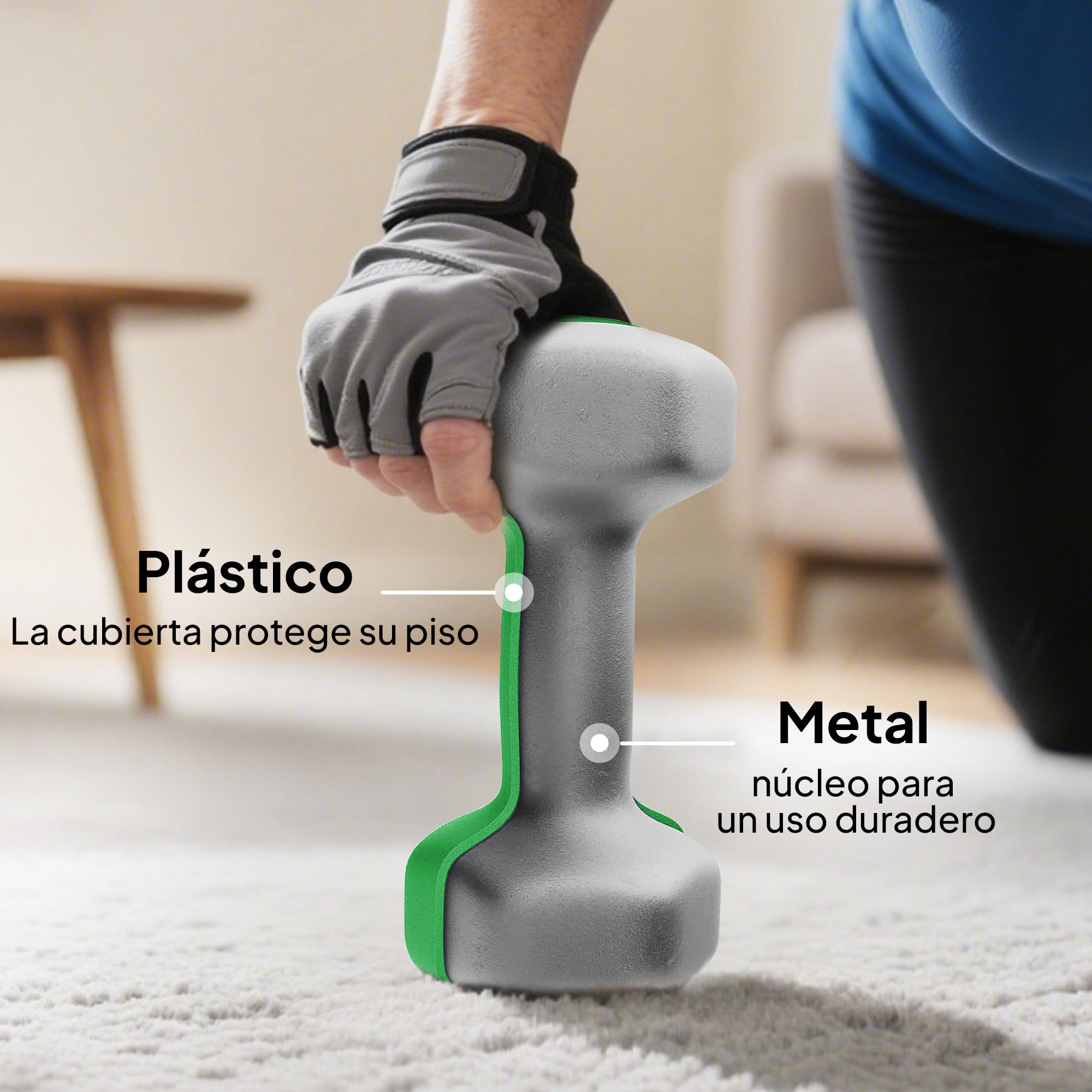 Juego de Mancuernas de 8 Piezas 20 kg, Mancuernas Hexagonales 2x1kg, 2x2kg, 2x3kg, 2x4kg, con Soporte de Almacenamiento y Mango Recto para Entrenamiento de Fuerza en Casa Gimnasio, Multicolor