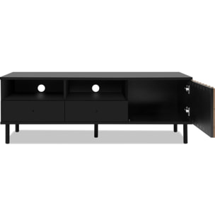 Meuble TV 1 porte, 2 tiroirs, 2 niches - MORGAN