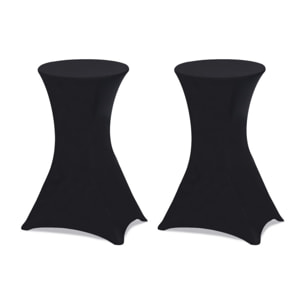 Tables hautes de réception pliantes 105cm + housses noires - lot de 2