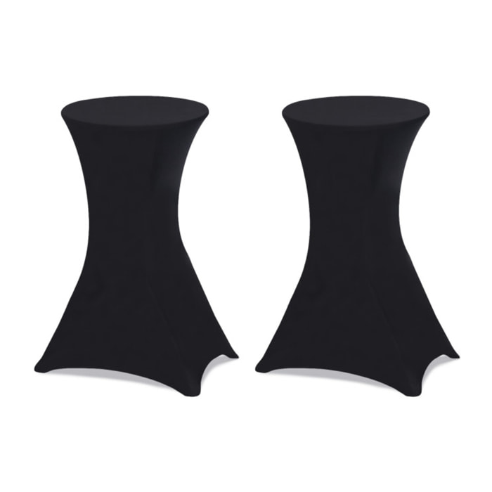 Tables hautes de réception pliantes 105cm + housses noires - lot de 2