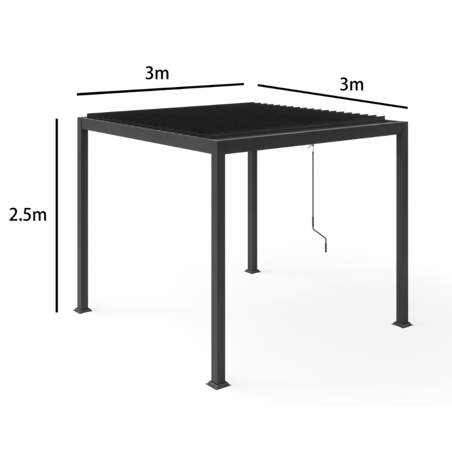 Pergola bioclimatique en acier 3x3m - SERRA