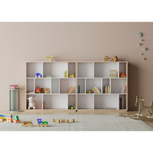 Estantería librería Nack melamina roble-blanco 117x119x32 cm