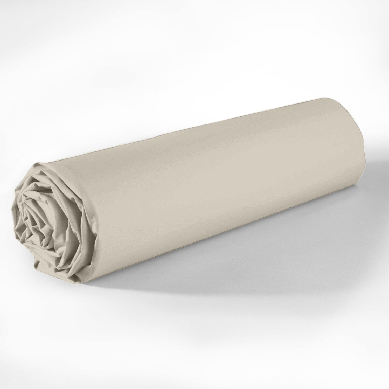 Drap housse uni 100% coton - essentiel - ivoire