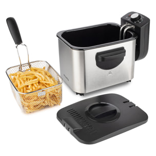 Freidora Eléctrica Con Filtro, 2200 W, 3 Litros.