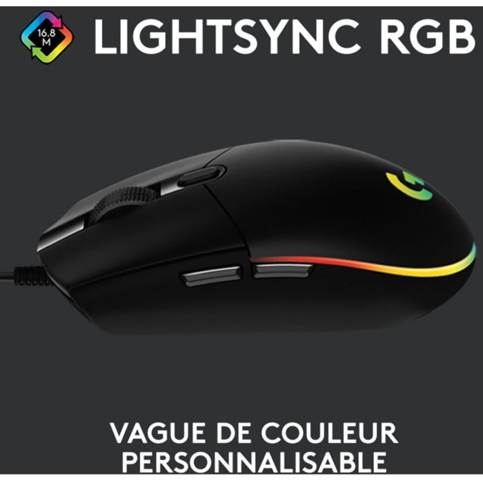 Souris Gamer Filaire LOGITECH G203 LIGHTSYNC GAMING MOUSE noire
