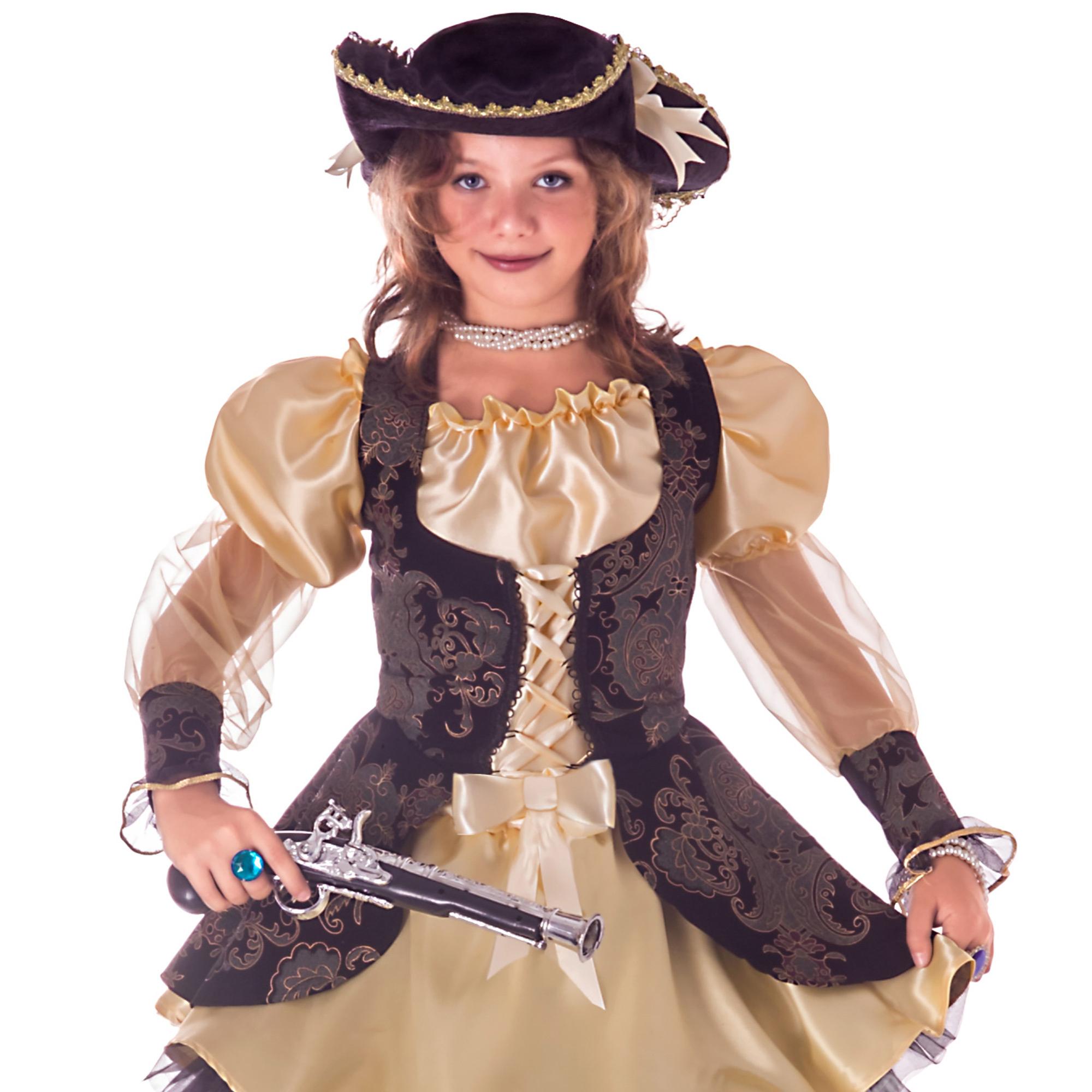 Regina Dei Pirati Costume Carnevale Trasformabile 2-In-1 Bambina