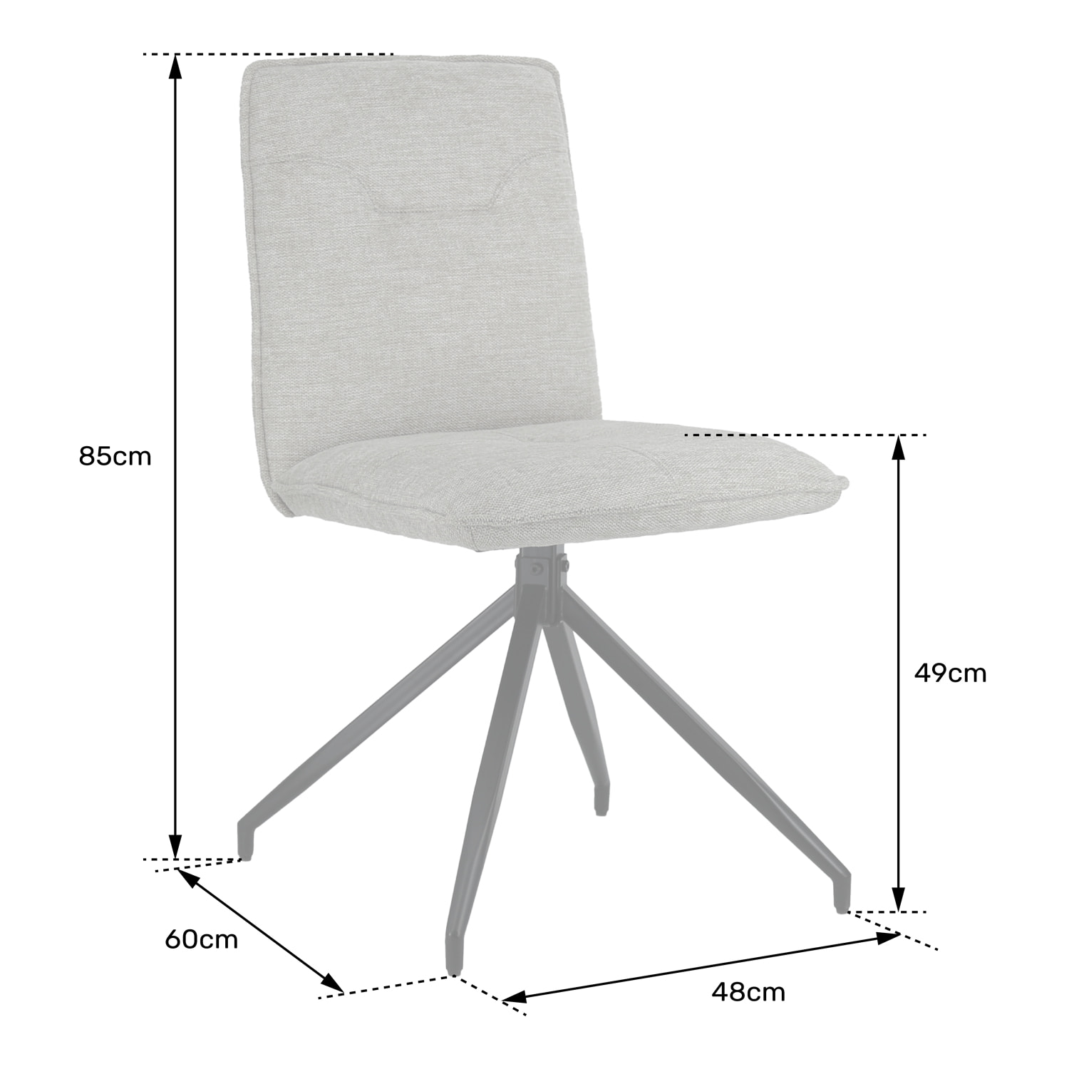 Lot de 2 chaises en tissu beige AREN