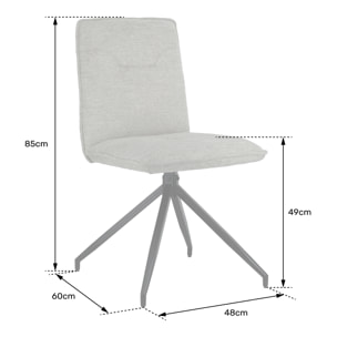 Lot de 2 chaises en tissu beige AREN