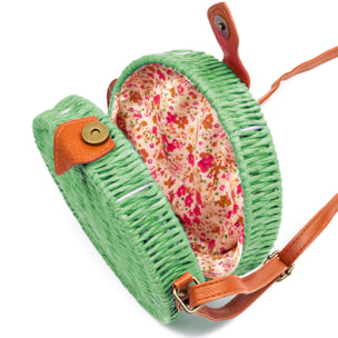 Cuneo Bolso bandolera Mujer. Tejido Paja Piel Sintética PU